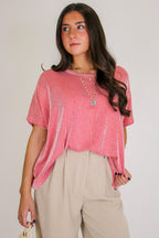 Ruby / SM Beatryx Two-Tone Rib Knit Oversized Top - Madison and Mallory