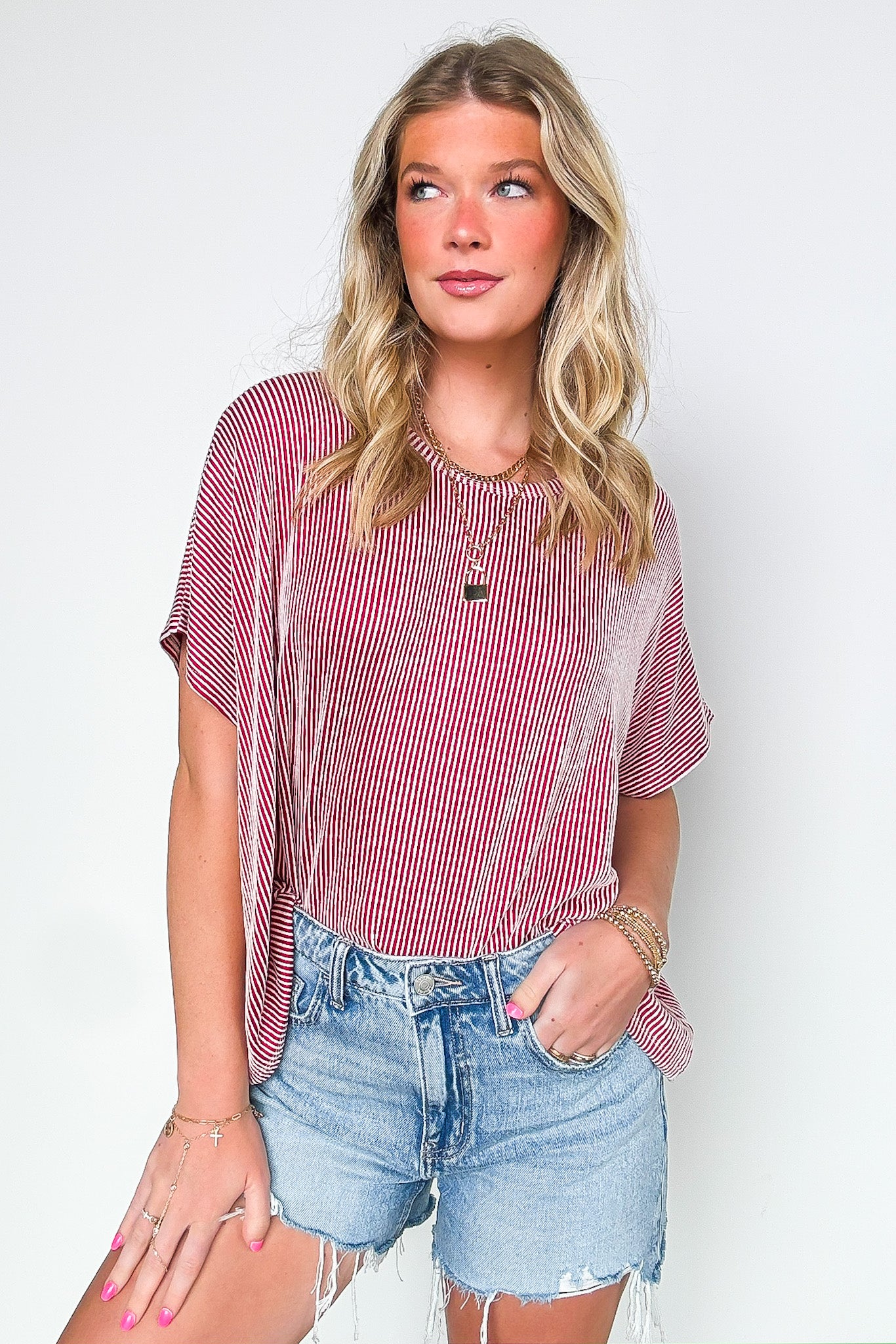Beatryx Two Tone Rib Knit Oversized Top - BACK IN STOCK