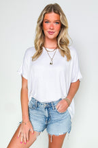 Beatryx Two Tone Rib Knit Oversized Top - BACK IN STOCK