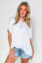 Beatryx Two Tone Rib Knit Oversized Top - BACK IN STOCK