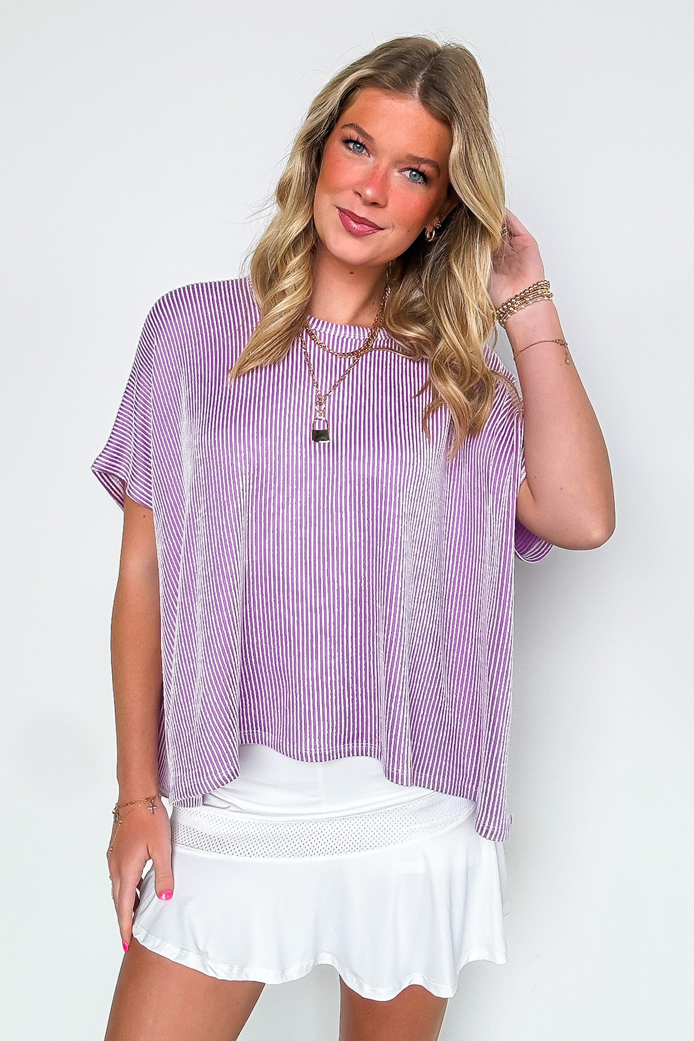 Beatryx Two Tone Rib Knit Oversized Top - BACK IN STOCK