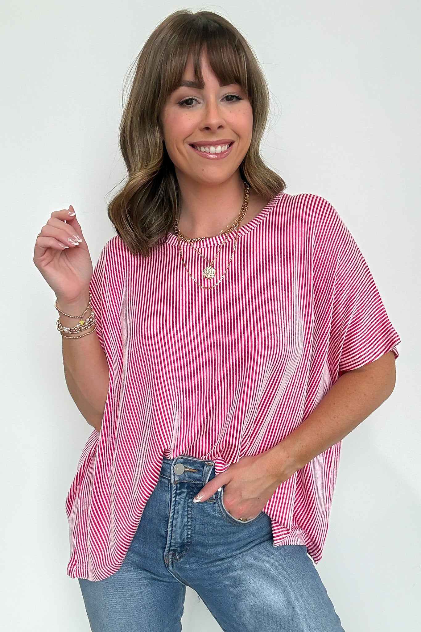  Beatryx Two Tone Rib Knit Oversized Top - BACK IN STOCK - Madison and Mallory