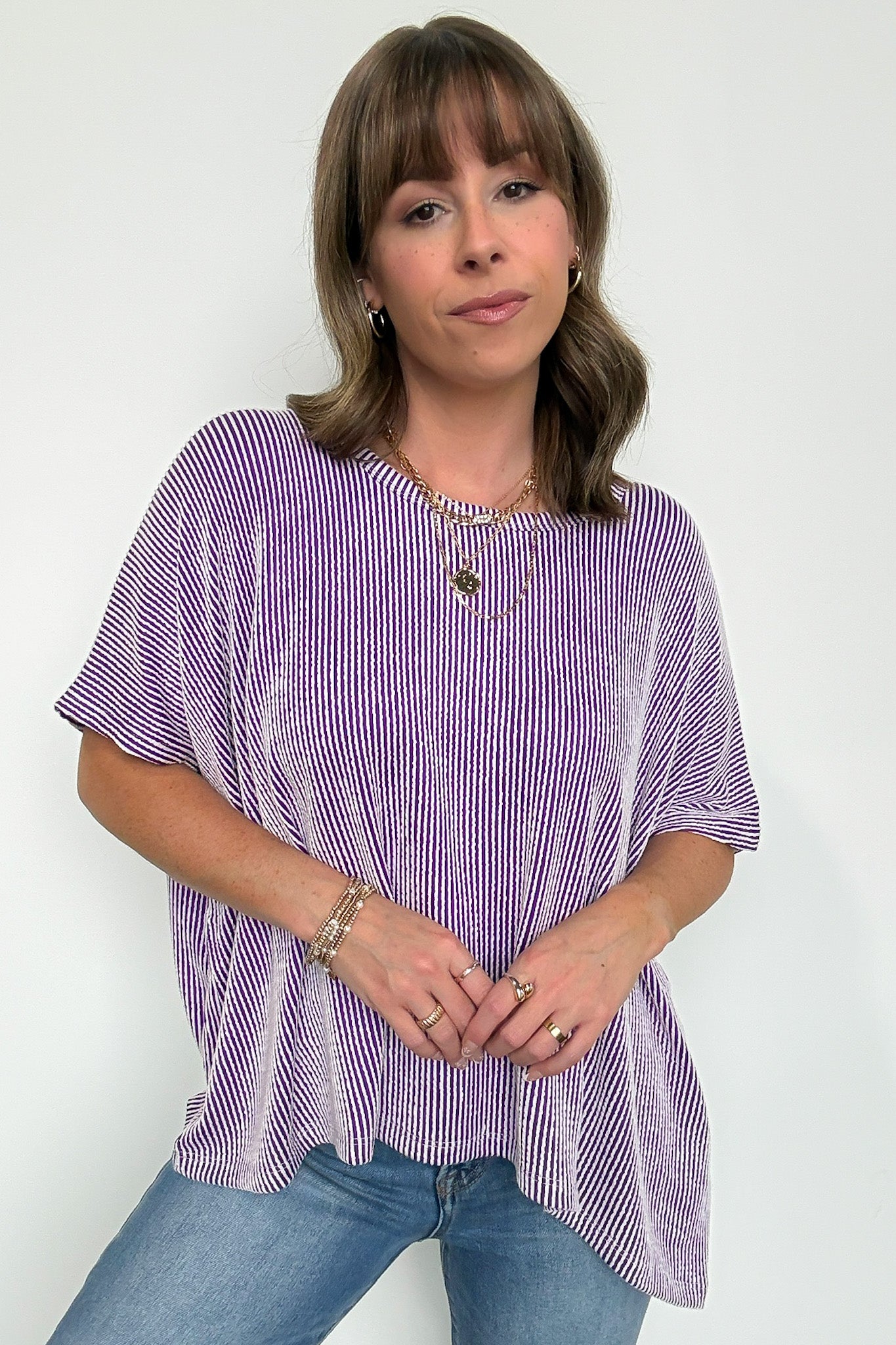  Beatryx Two Tone Rib Knit Oversized Top - BACK IN STOCK - Madison and Mallory