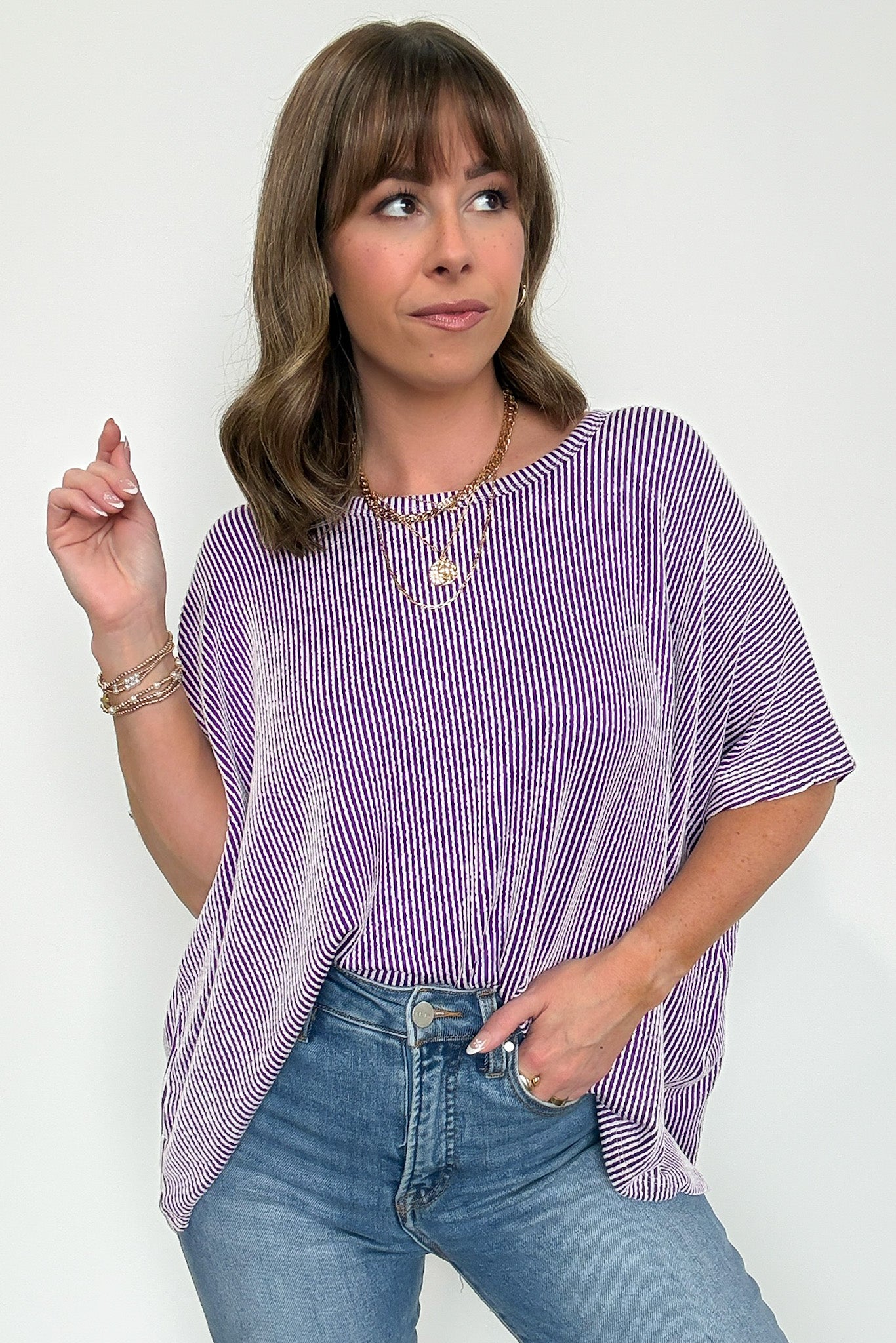  Beatryx Two Tone Rib Knit Oversized Top - BACK IN STOCK - Madison and Mallory