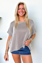 Beatryx Two Tone Rib Knit Oversized Top - BACK IN STOCK