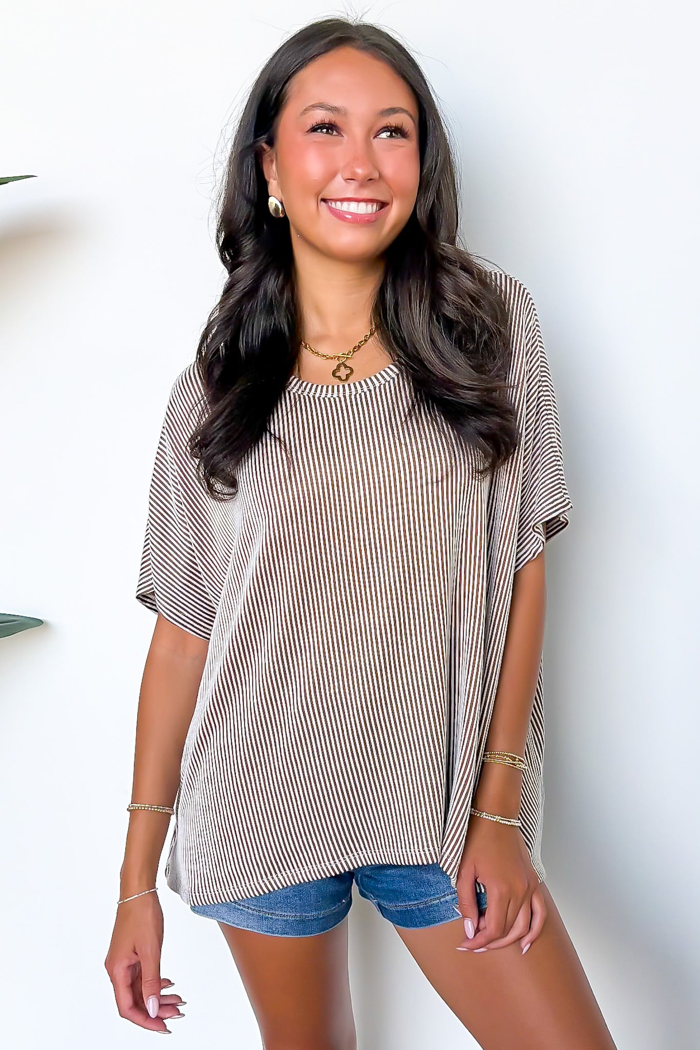 Beatryx Two Tone Rib Knit Oversized Top - BACK IN STOCK