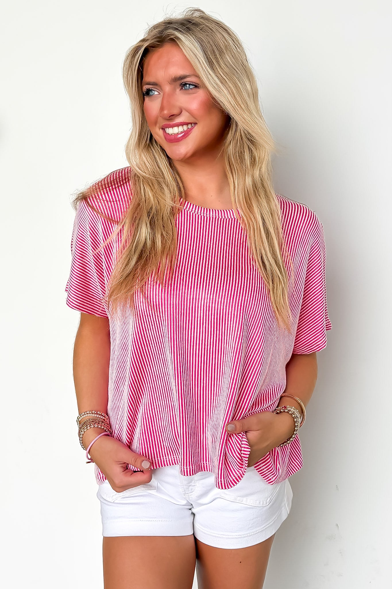 Beatryx Two Tone Rib Knit Oversized Top - BACK IN STOCK