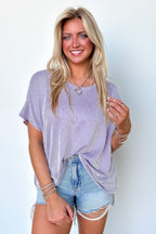 Beatryx Two Tone Rib Knit Oversized Top - BACK IN STOCK