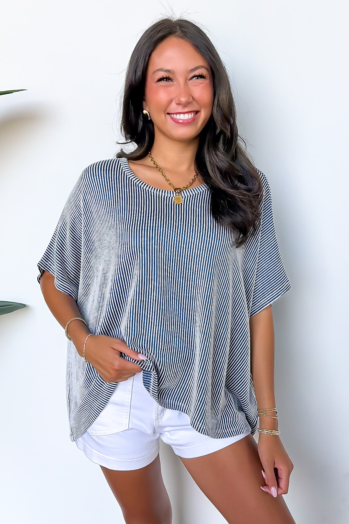 Beatryx Two Tone Rib Knit Oversized Top - BACK IN STOCK