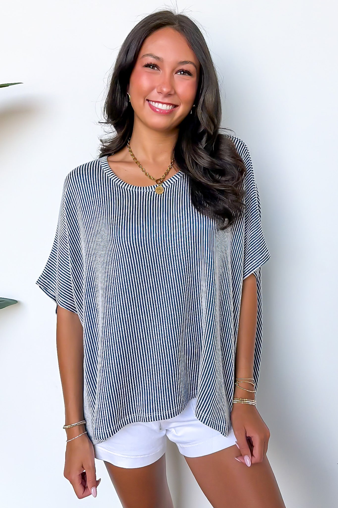 Beatryx Oversized Striped Rib Knit Top | Madison + Mallory