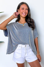 Beatryx Two Tone Rib Knit Oversized Top - BACK IN STOCK