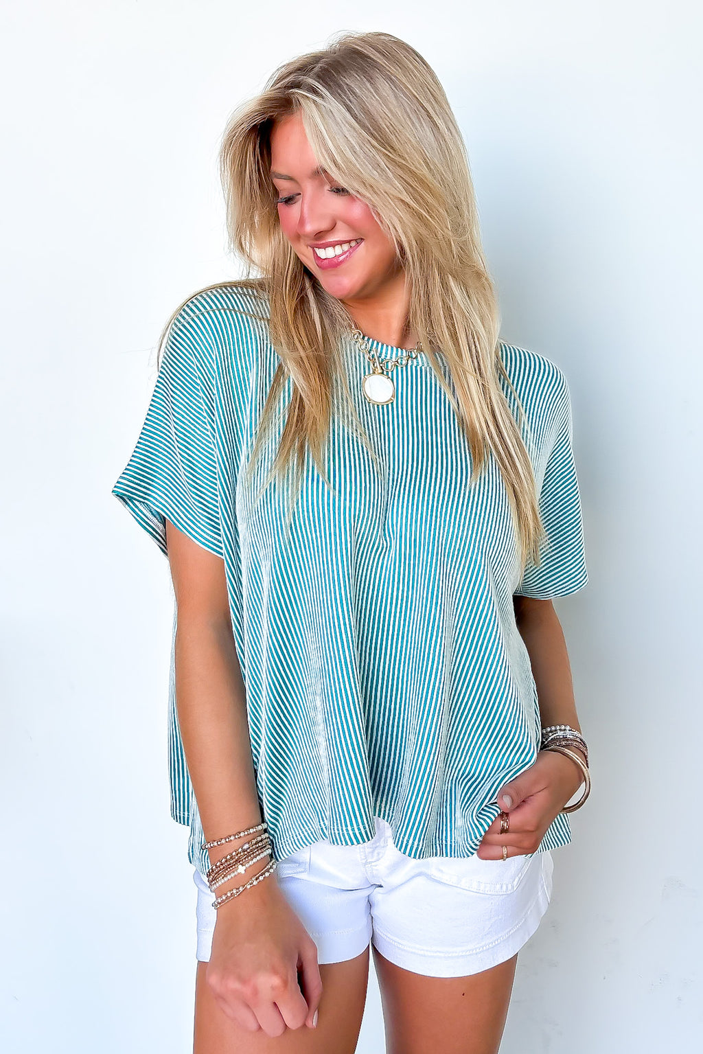 Beatryx Two Tone Rib Knit Oversized Top - BACK IN STOCK