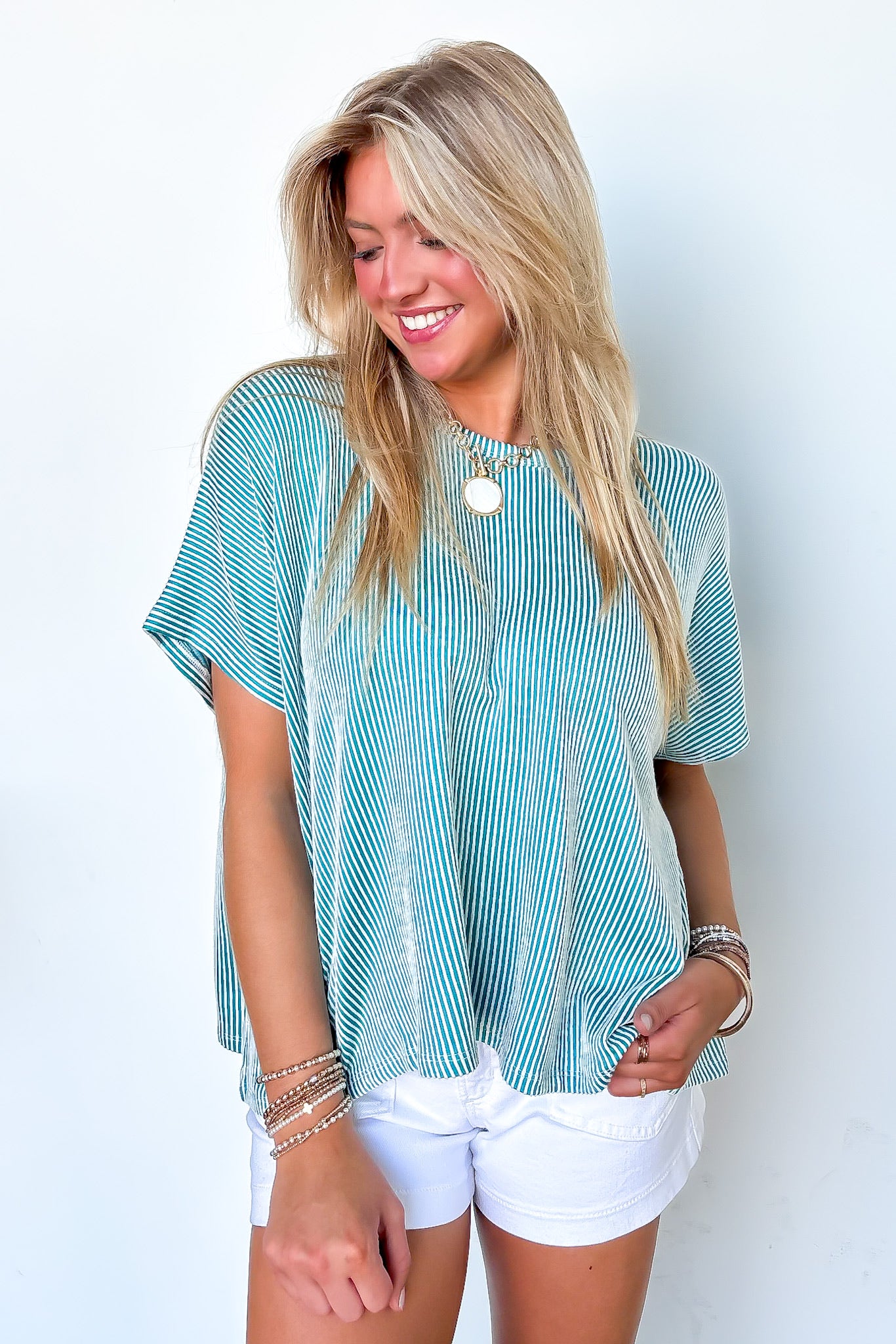 Beatryx Two Tone Rib Knit Oversized Top - BACK IN STOCK