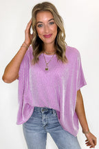 Beatryx Two Tone Rib Knit Oversized Top - BACK IN STOCK