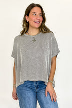 Beatryx Two Tone Rib Knit Oversized Top - BACK IN STOCK - Madison and Mallory
