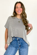 Beatryx Two Tone Rib Knit Oversized Top - BACK IN STOCK