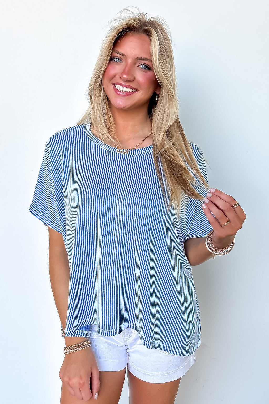 Beatryx Two-Tone Rib Knit Oversized Top
