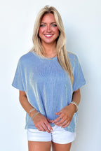 Beatryx Two Tone Rib Knit Oversized Top - BACK IN STOCK