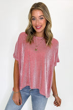 Beatryx Two Tone Rib Knit Oversized Top - BACK IN STOCK