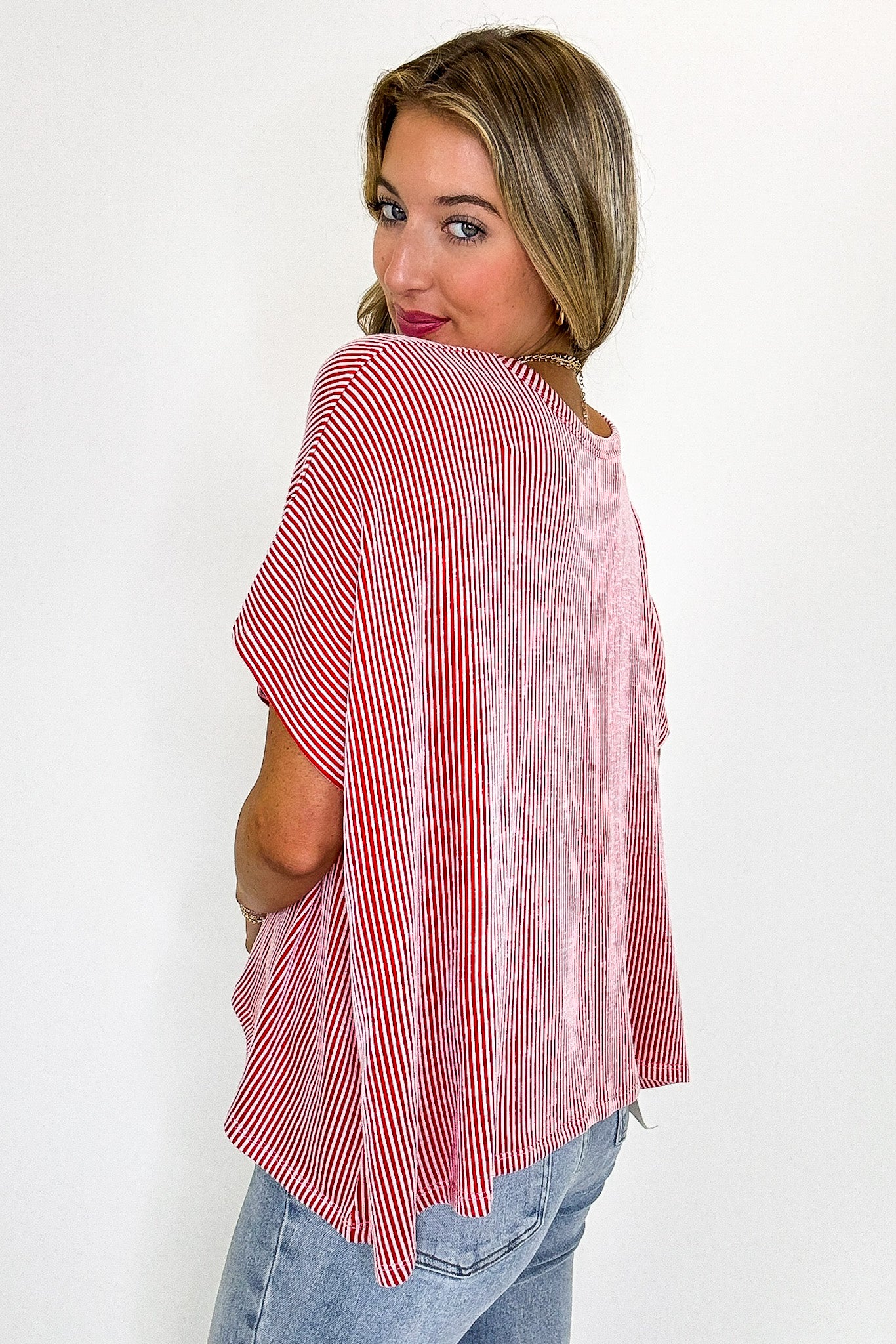 Beatryx Two Tone Rib Knit Oversized Top - BACK IN STOCK