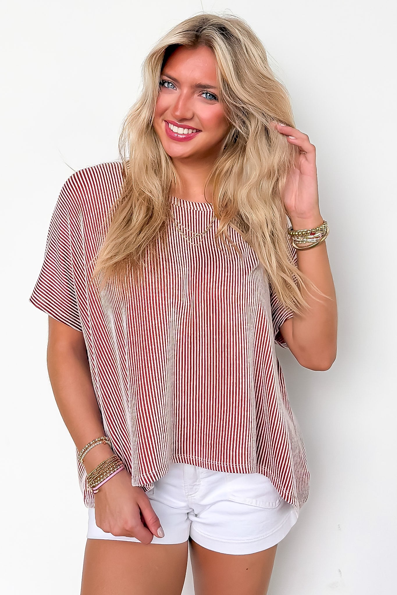 Beatryx Two Tone Rib Knit Oversized Top - BACK IN STOCK
