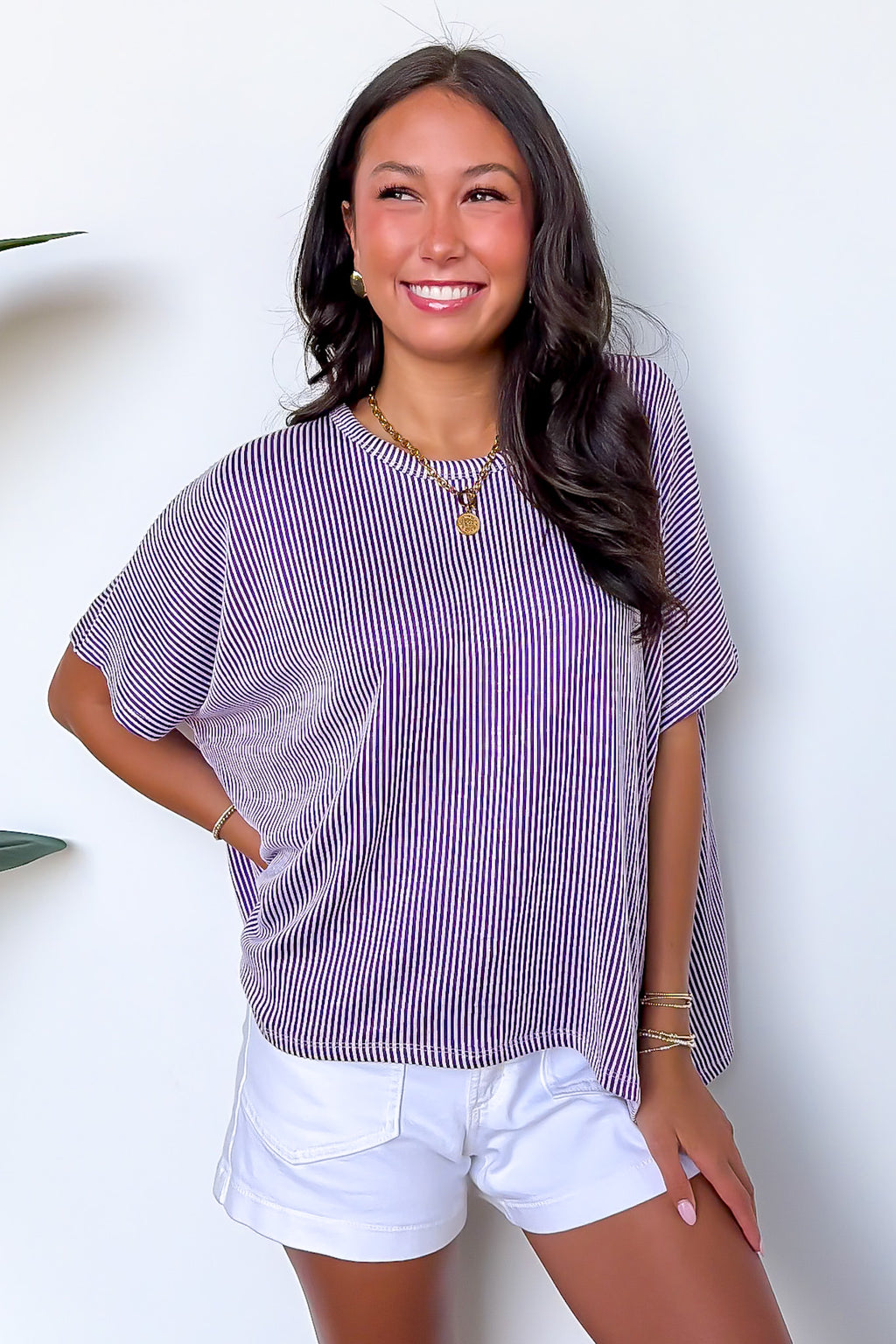 Beatryx Two Tone Rib Knit Oversized Top - BACK IN STOCK