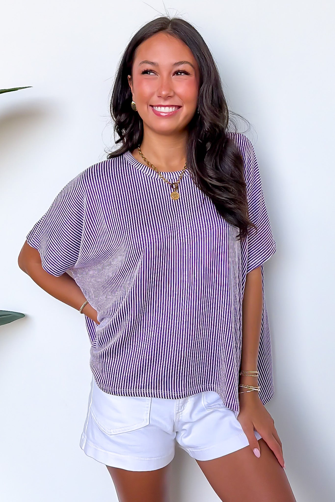 Beatryx Two Tone Rib Knit Oversized Top - BACK IN STOCK
