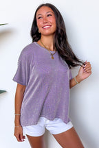 Beatryx Two-Tone Rib Knit Oversized Top