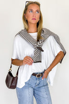 Beatryx Two-Tone Rib Knit Oversized Top - Madison and Mallory