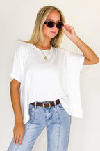 Beatryx Two-Tone Rib Knit Oversized Top - Madison and Mallory