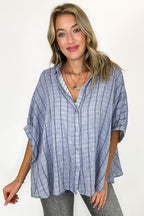 Beckham Oversized Striped Button Down Top - BACK IN STOCK - Madison and Mallory