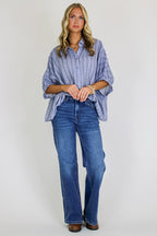 Beckham Oversized Striped Button Down Top