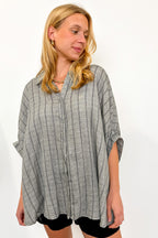 Beckham Oversized Striped Button Down Top - BACK IN STOCK - Madison and Mallory