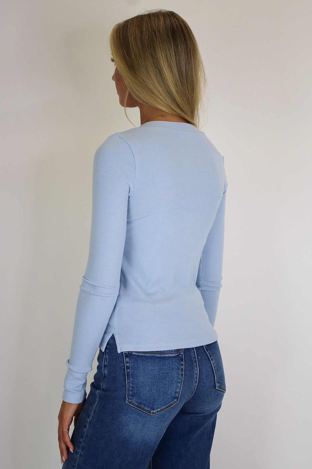 Before Noon Button Scoop Neck Top