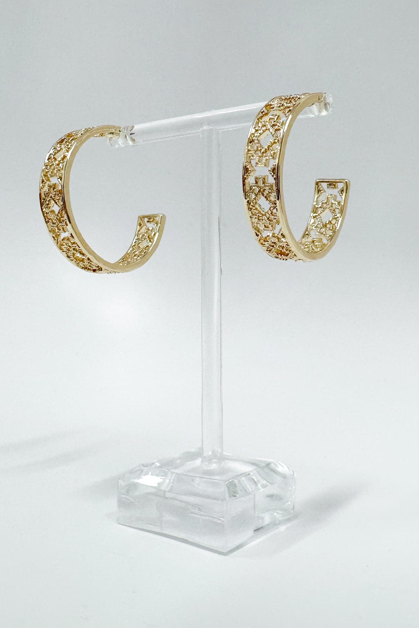  Belisse Geo Cutout Hoop Earrings - Madison and Mallory