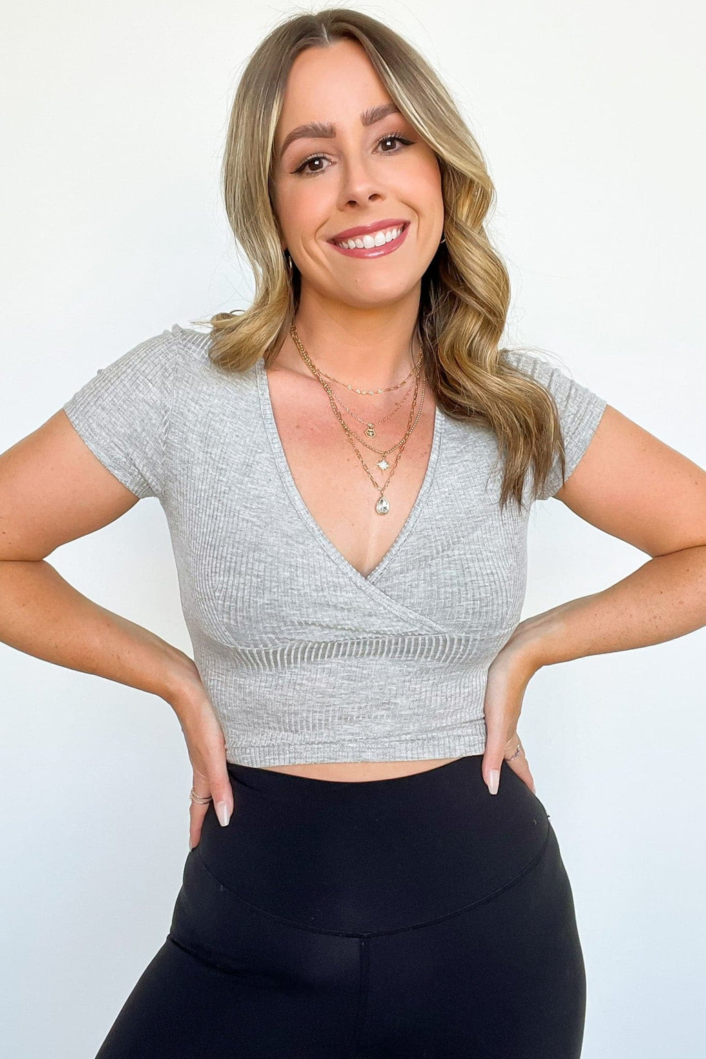  Bendita Ribbed Knit Surplice Top - FINAL SALE - Madison and Mallory