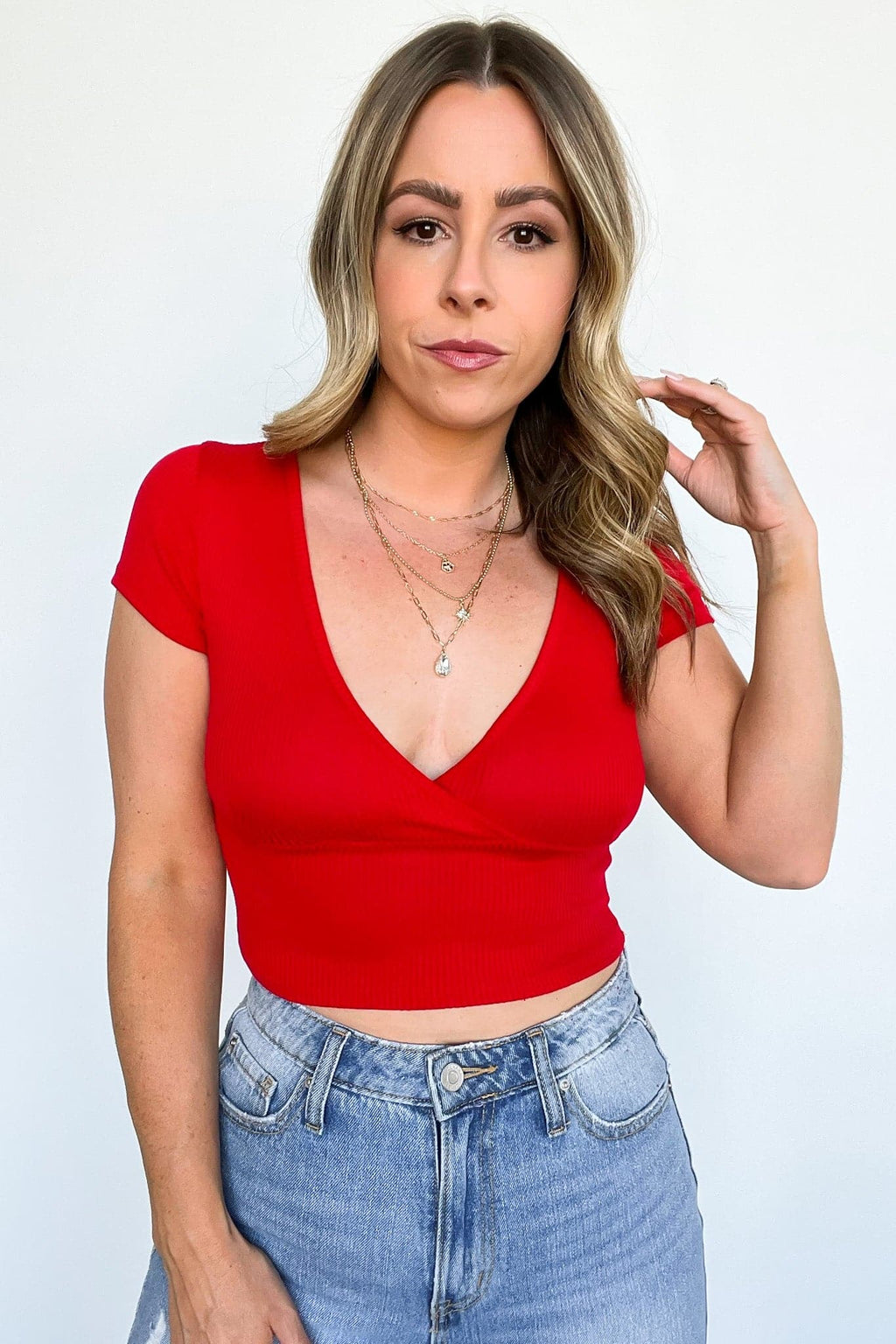  Bendita Ribbed Knit Surplice Top - FINAL SALE - Madison and Mallory