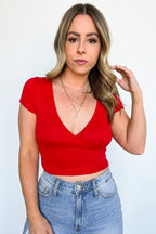  Bendita Ribbed Knit Surplice Top - FINAL SALE - Madison and Mallory