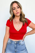  Bendita Ribbed Knit Surplice Top - FINAL SALE - Madison and Mallory