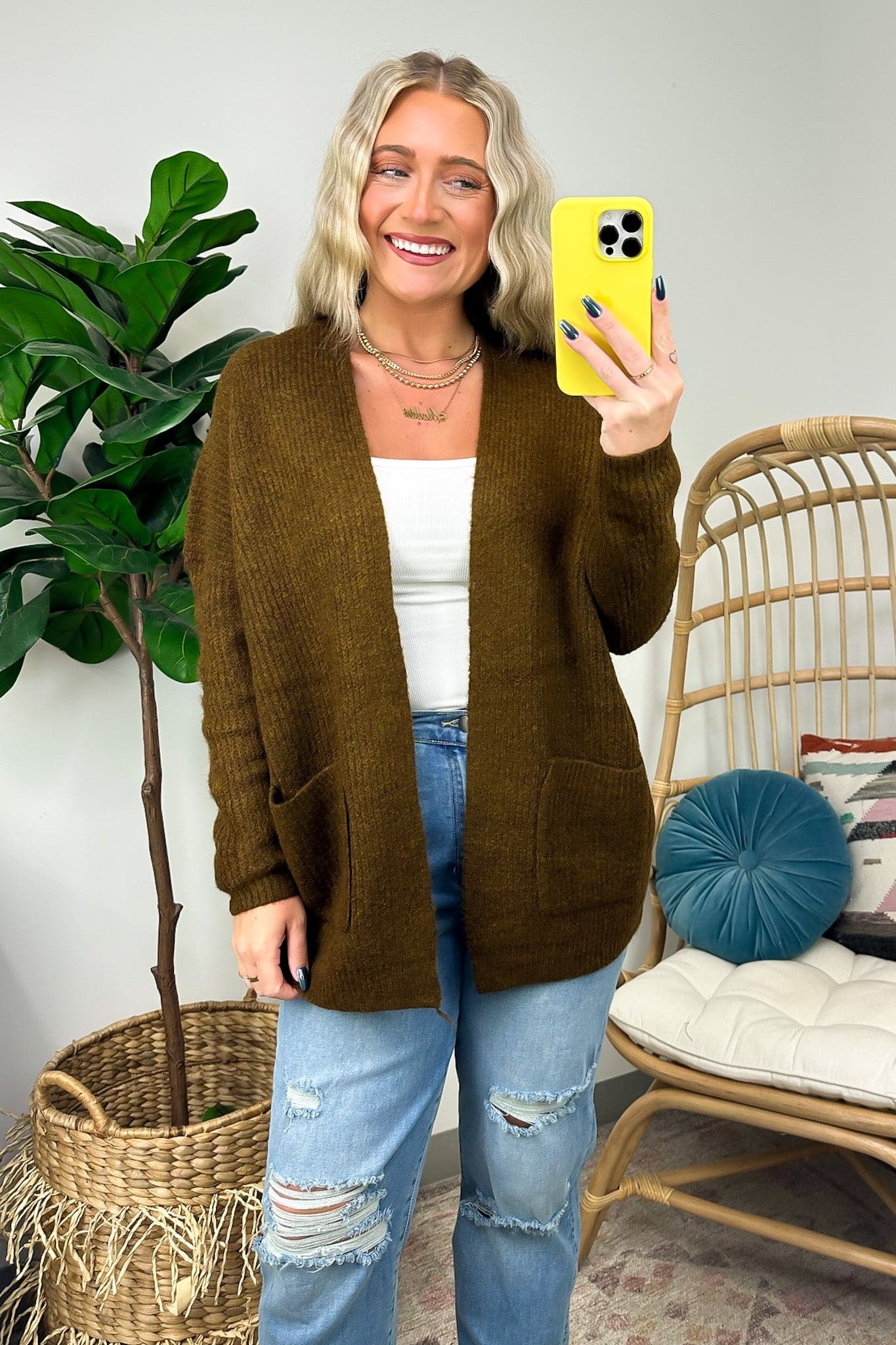  Bergen Cable Knit Back Cardigan - Madison and Mallory