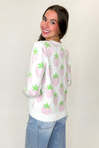 Berry Cozy Strawberry Print Cardigan Sweater - Madison and Mallory