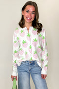 S / Cream Multi Berry Cozy Strawberry Print Cardigan Sweater - Madison and Mallory