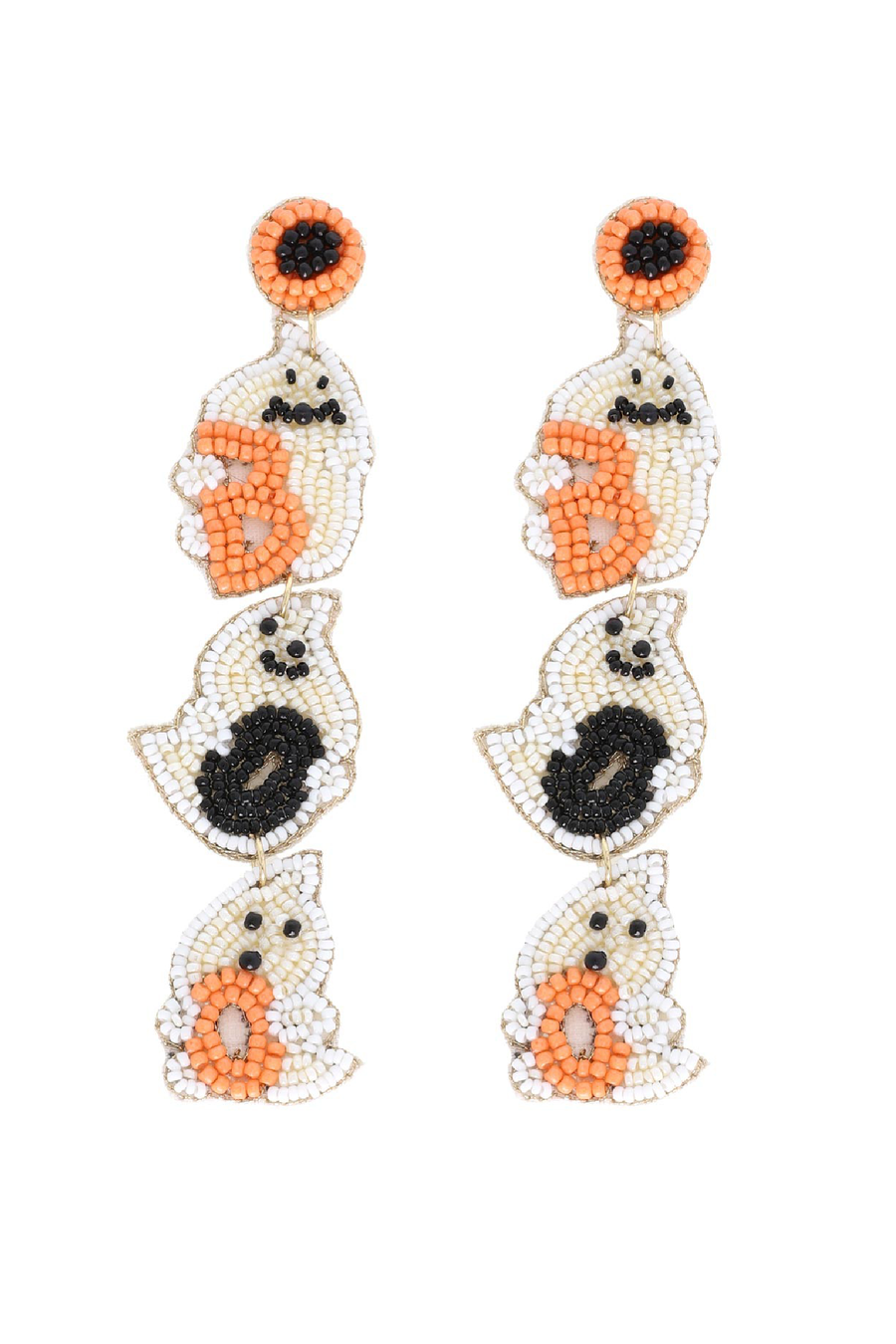  Boo to You Beaded Ghost Earrings - Madison and Mallory