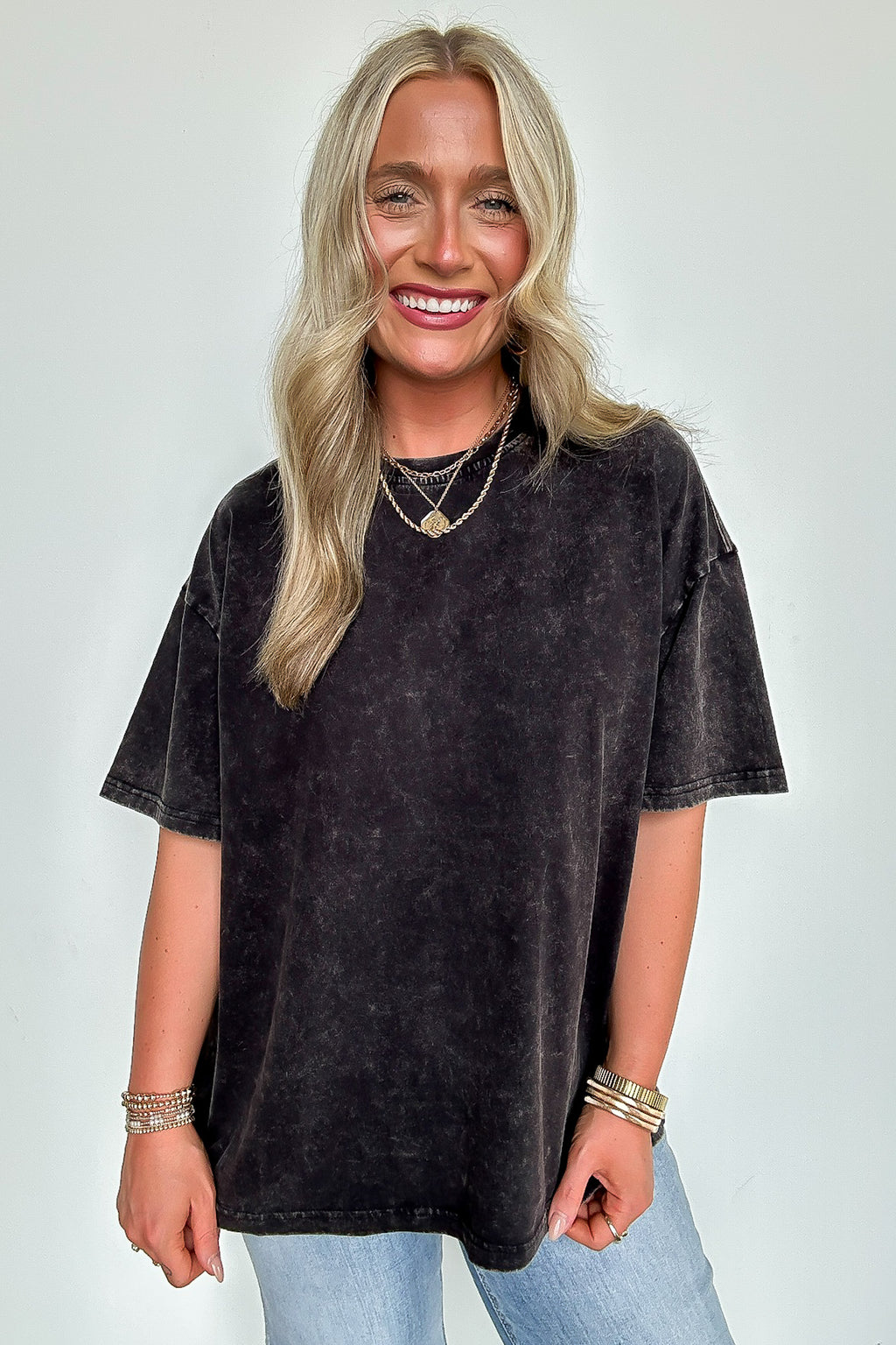 Blank Space Acid Wash Oversized Tee - BACK IN STOCK - Madison and Mallory