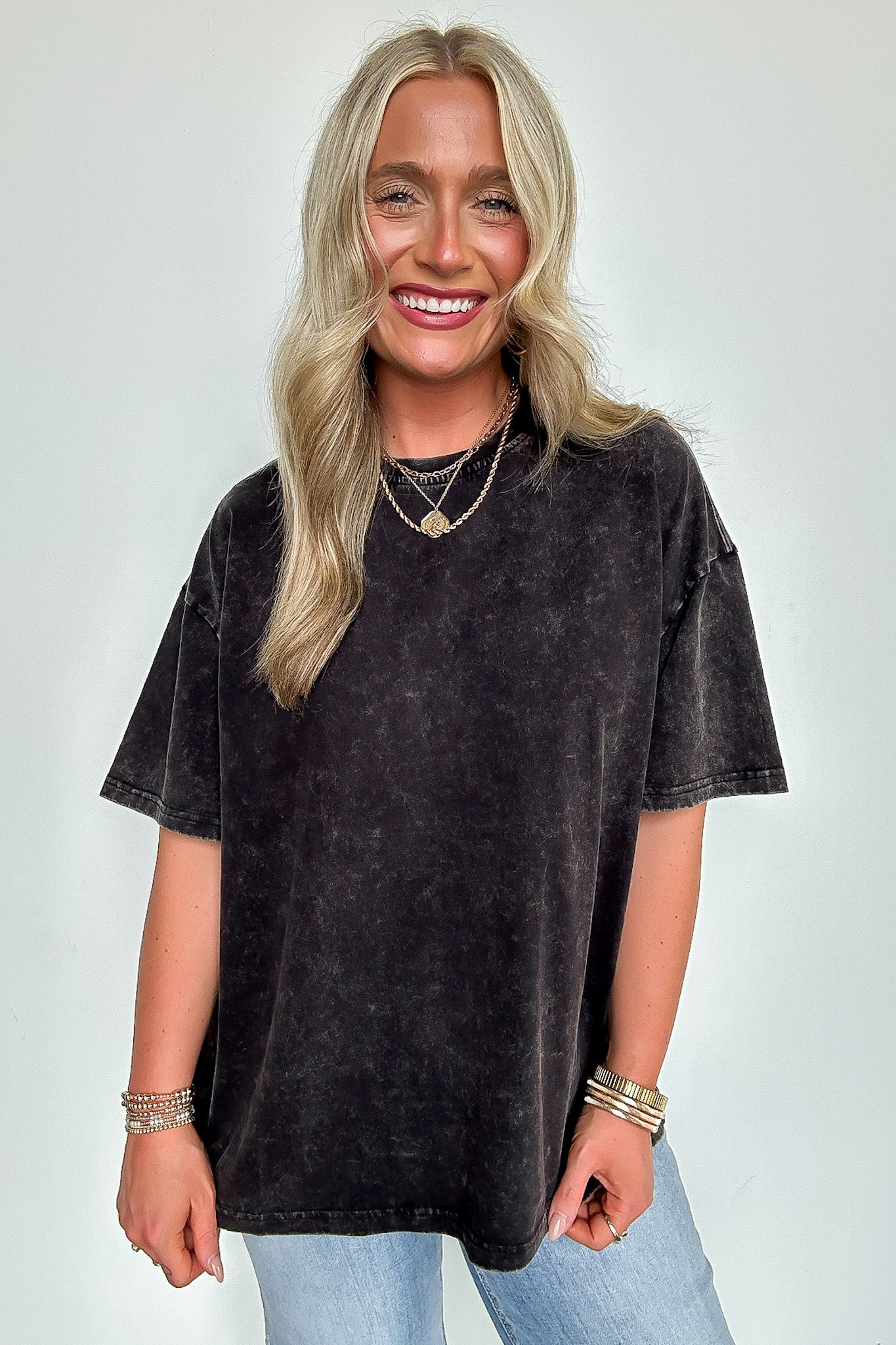 Blank Space Acid Wash Oversized Tee - BACK IN STOCK - Madison and Mallory
