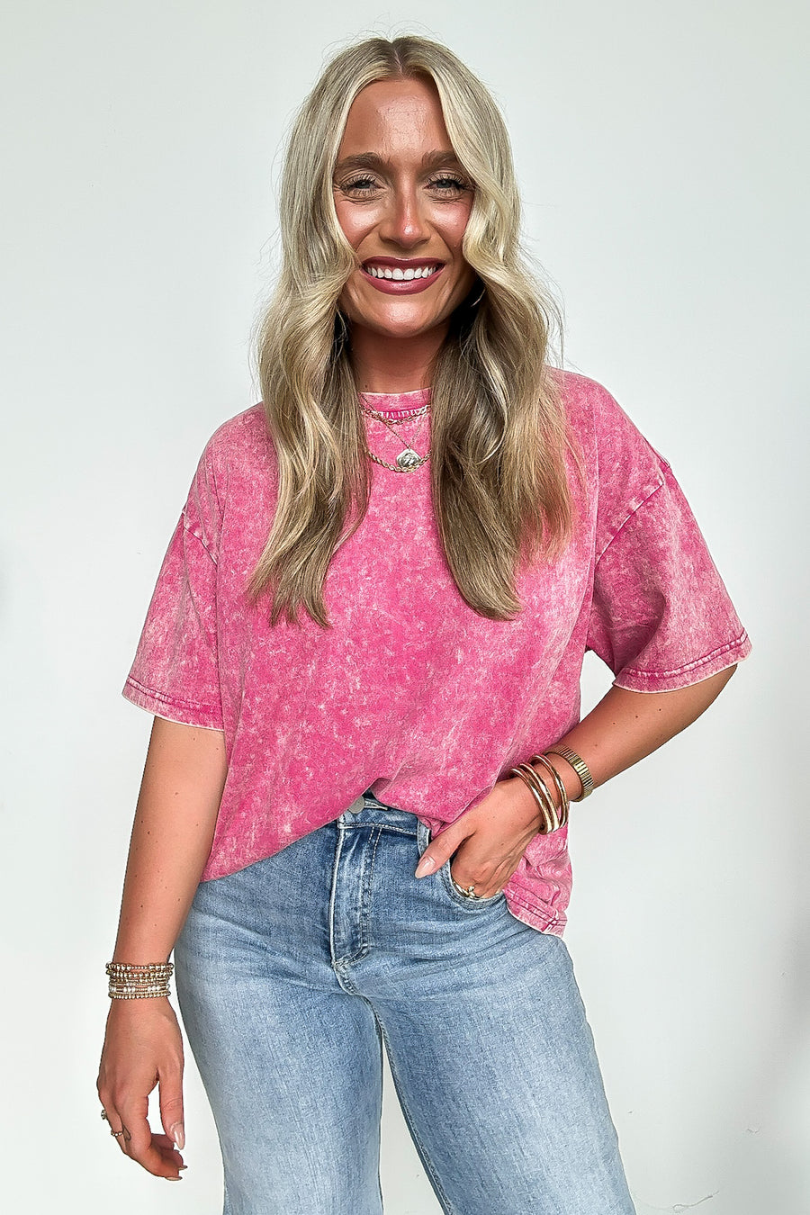 Blank Space Acid Wash Oversized Tee - BACK IN STOCK - Madison and Mallory