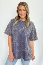 Blackberry / SM Blank Space Acid Wash Oversized Tee - Madison and Mallory