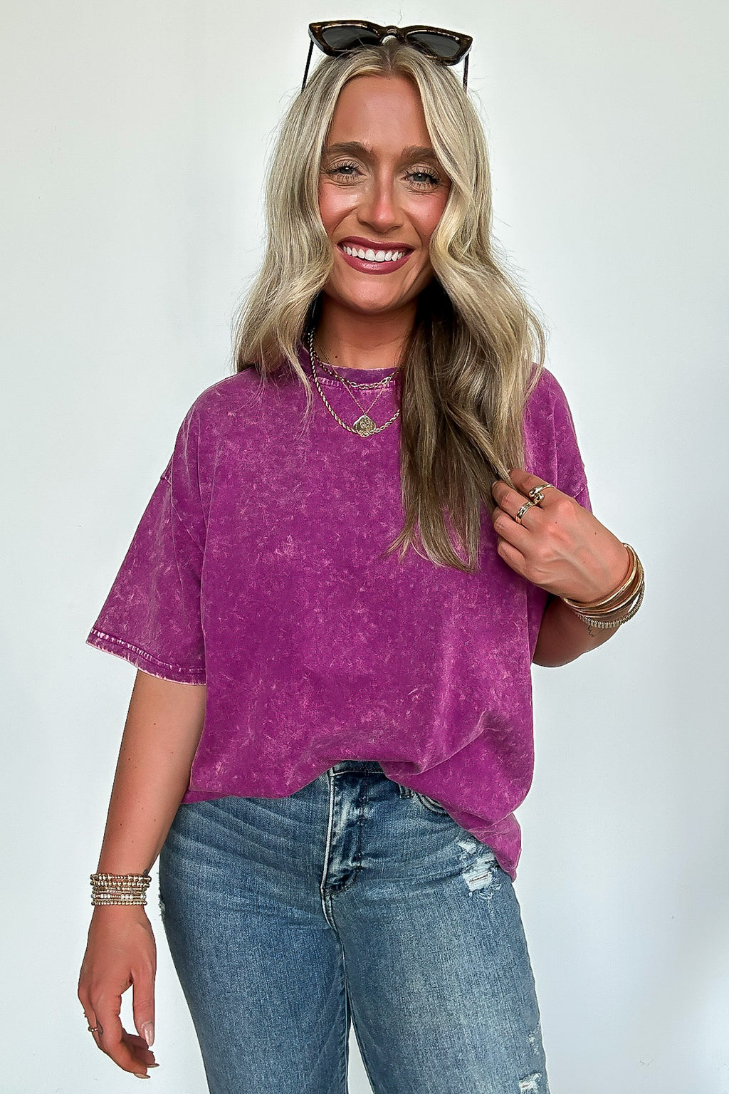 Blank Space Acid Wash Oversized Tee - BACK IN STOCK