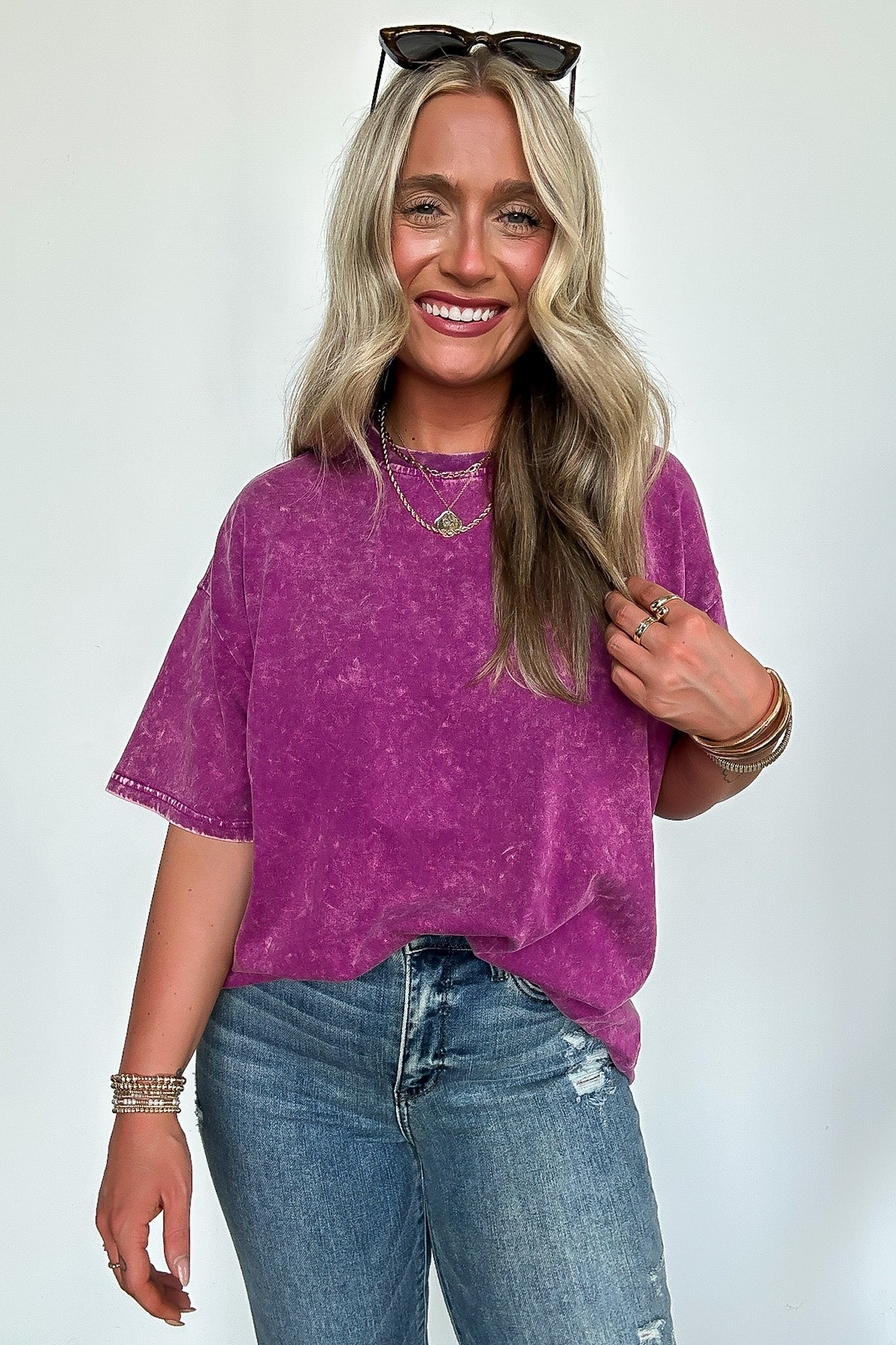 Blank Space Acid Wash Oversized Tee - BACK IN STOCK