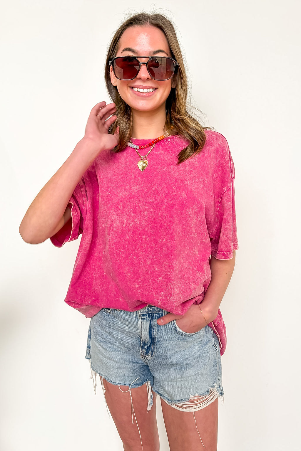 Blank Space Acid Wash Oversized Tee - BACK IN STOCK